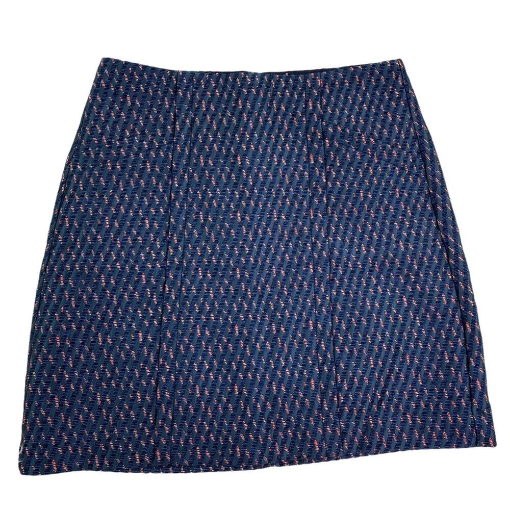 LOFT Brocade Textured Pencil Skirt Navy Size 4 Wool Blend NWT Career